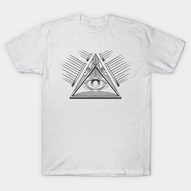 Illuminati Illuminating Sight All Seeing Eye T-Shirt by Atomus